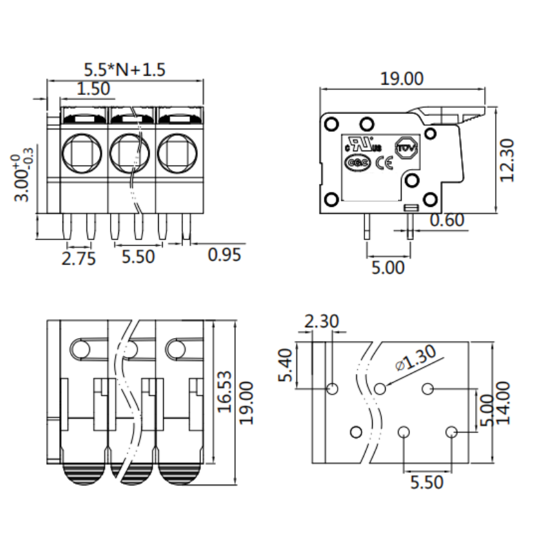 High Quality Industrial Electric Terminal Block Connector