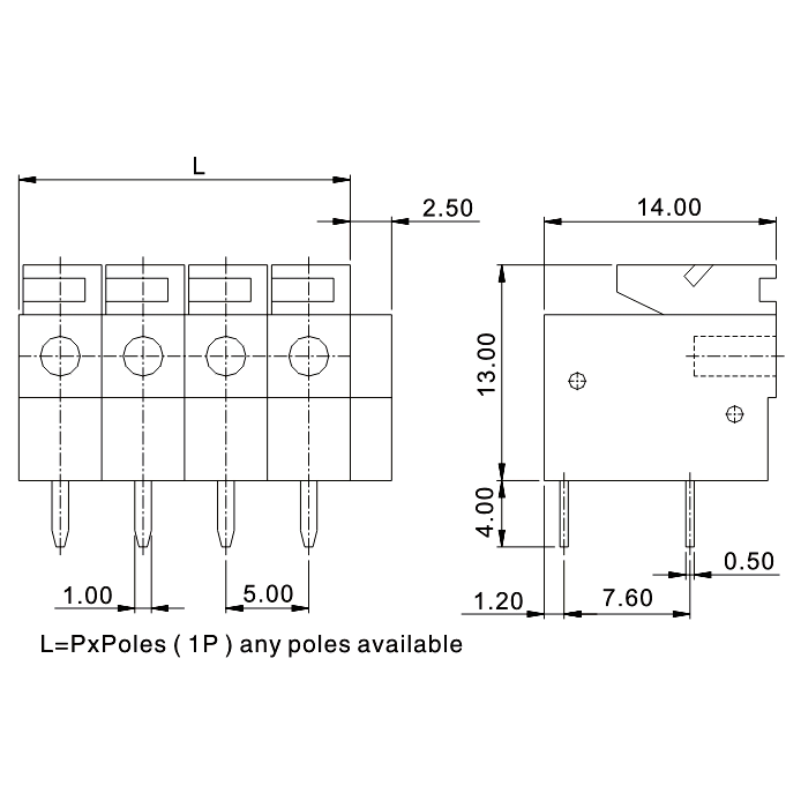 Spring Cage Connection Terminal Block for Industrial Automation 